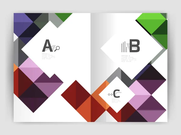 Τετράγωνη λιτή abstract ιστορικό διάνυσμα, πρότυπο εκτύπωσης Α4 φυλλάδιο επιχείρησης — Διανυσματικό Αρχείο