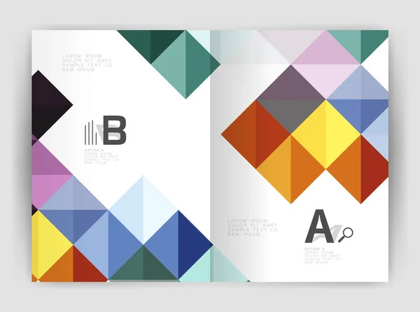 Náměstí výroční zpráva brožura a4 tisk šablony — Stockový vektor