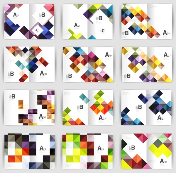Набор квадратных геометрических шаблонов бизнес-брошюр — стоковый вектор