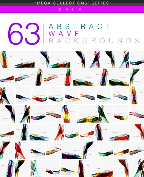 Mega verzameling van Golf abstracte achtergronden — Stockvector