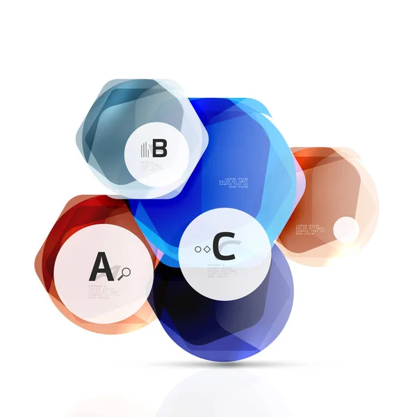 Geometrical hexagon aqua elements — Stock Vector
