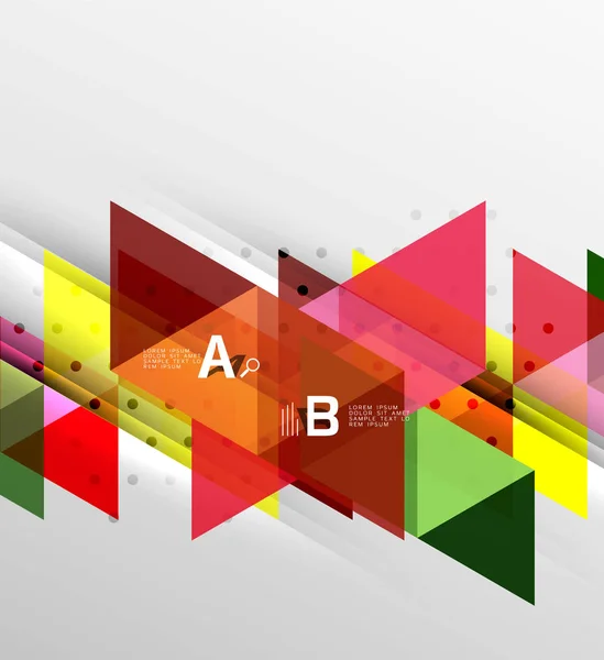 Renk şeffaf trianlge döşemeleri Infographic elemanları ile — Stok Vektör