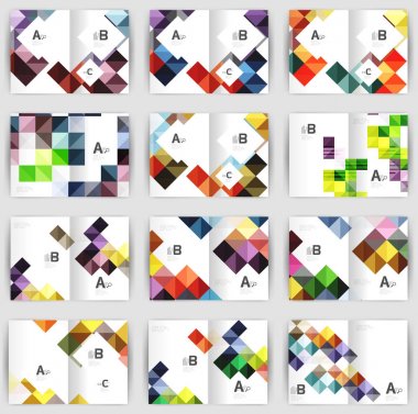 Kare geometrik iş broşür şablonları