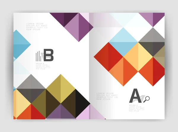 Vierkant jaarverslag brochure a4 sjabloon afdrukken — Stockvector