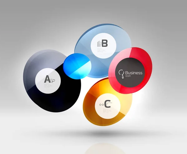 Färgglada glansigt cirkel infographics — Stock vektor