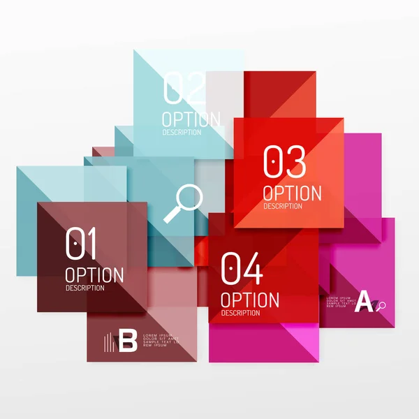 Triángulos y cuadrados coloridos — Vector de stock