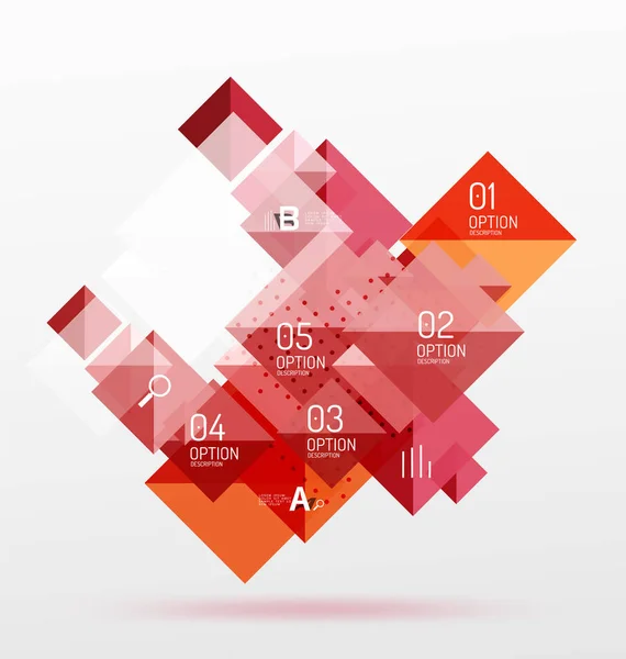 Kleurrijke driehoeken en vierkanten — Stockvector