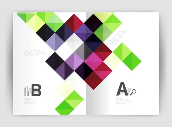 Square annual report brochure a4 print template — Stock Vector