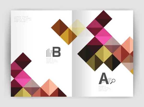 Fondo abstracto minimalista cuadrado vectorial, folleto de negocio de plantilla de impresión a4 — Archivo Imágenes Vectoriales