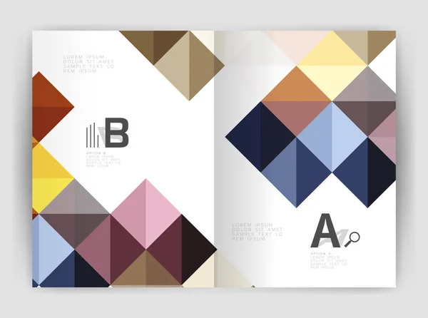 Square annual report brochure a4 print template — Stock Vector