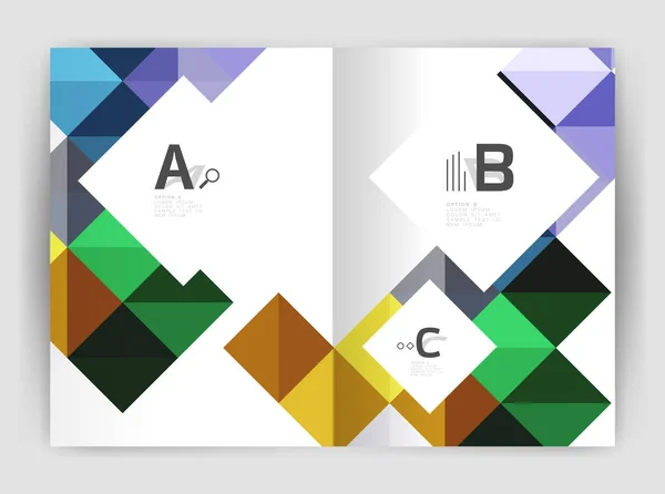 Kwadrat minimalistyczny streszczenie tło wektor, wydruku szablonu biznes broszura a4 — Wektor stockowy