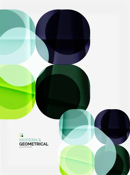 Carrés brillants de couleur avec des angles ronds, composition avec un échantillon de texte — Image vectorielle