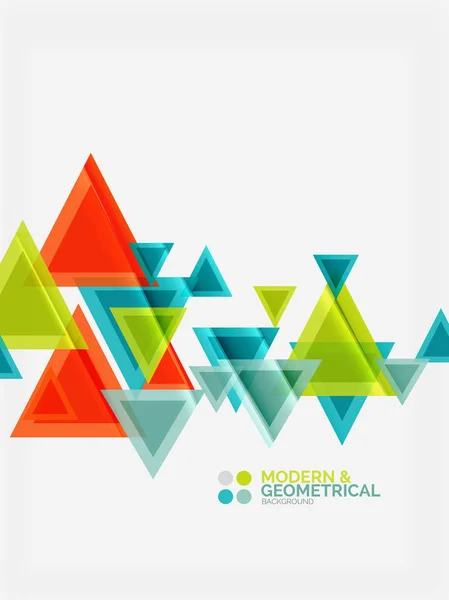 Triângulos geométricos coloridos modernos com efeito brilhante brilhante com texto de amostra — Vetor de Stock