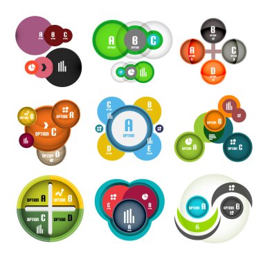 Kabarcıklar Infographic tasarım şablonları şeklinde vektör çemberi ayarla