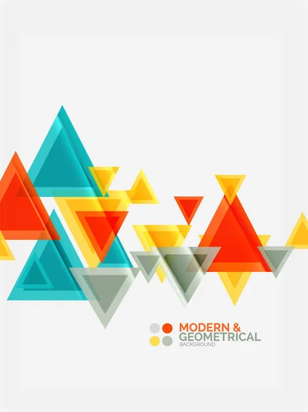 Triangles géométriques colorés modernes avec effet brillant brillant avec échantillon de texte — Image vectorielle