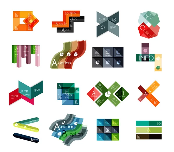 Eine Reihe abstrakter geometrischer Elemente zur Darstellung von Infografik-Diagrammen — Stockvektor