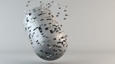 Soyut metalik parlak 3d hap ya da kapsül dönüştürme, hareketli grafik arka plan