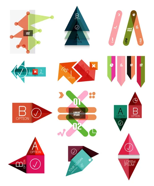 Serie di modelli di infografica geometrica vettoriale — Vettoriale Stock