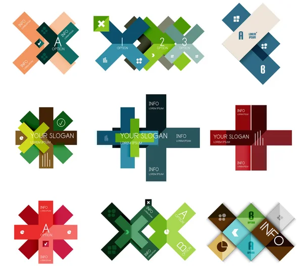 Set of vector cross infographic templates — Stock Vector