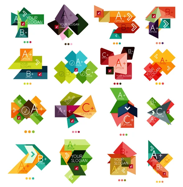 Ensemble de modèles d'infographie d'entreprise de style papier couleur — Image vectorielle