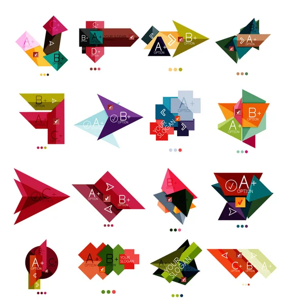 Ensemble de modèles d'infographie d'entreprise de style papier couleur — Image vectorielle