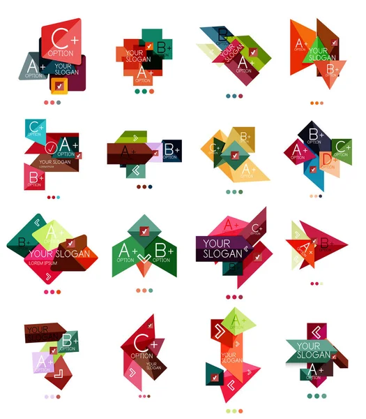 Set of color paper style business infographic templates — Stock Vector