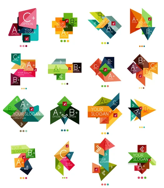 Set of color paper style business infographic templates — Stock Vector