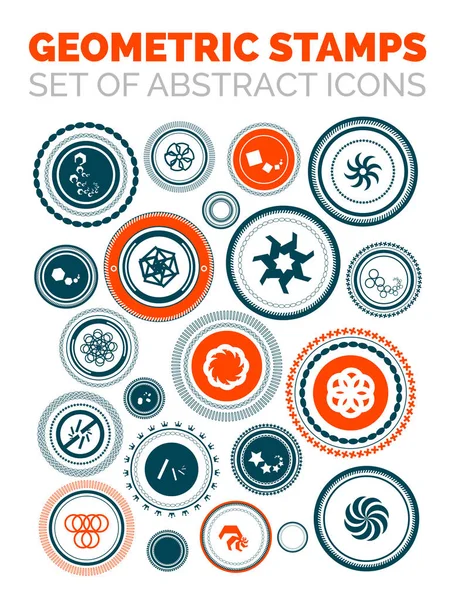 Conjunto de iconos de sello geométrico abstracto vectorial — Vector de stock