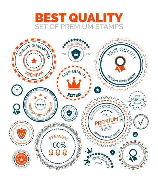 Best quality set of premium stamps — Stock Vector