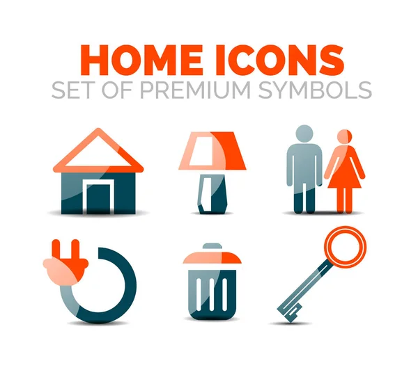 Set of home equipment and elements icons — Stock Vector