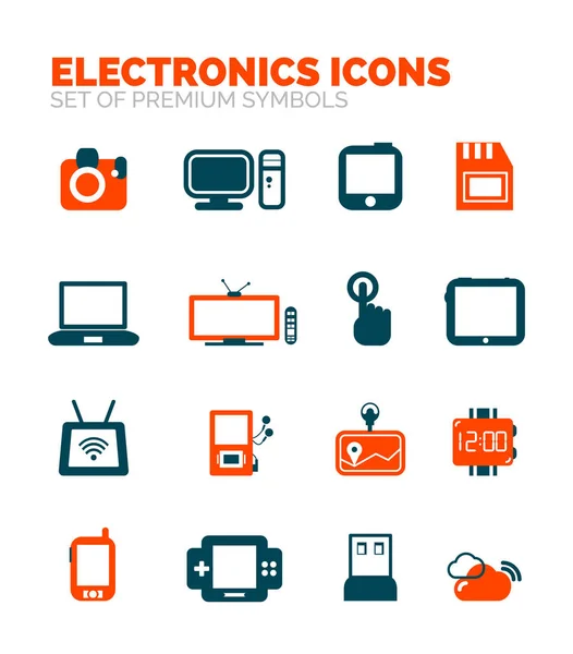 Conjunto de iconos electrónicos — Vector de stock