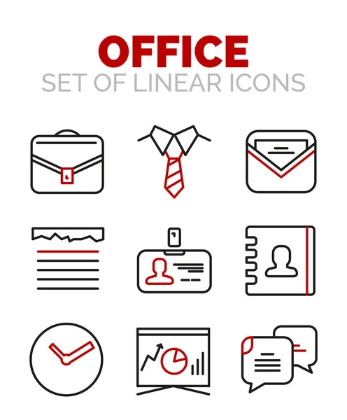 Set of vector office or business icons — Stock Vector