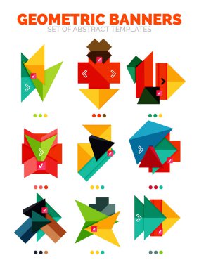 Dizi vektör parlak renkli boş geometrik afiş bilgi kutusu