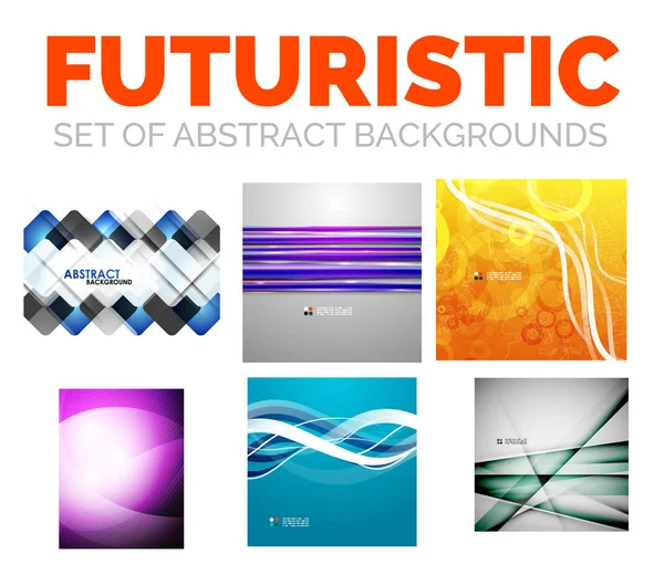 Ensemble de fond abstrait futuriste moderne — Image vectorielle