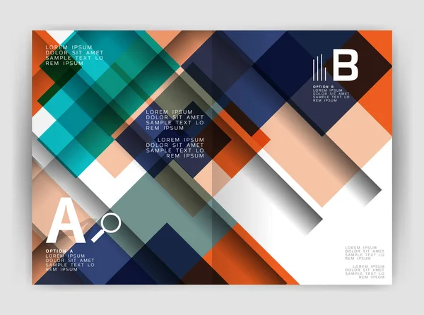 Quadratisches Design Corporate Business Flyer — Stockvektor