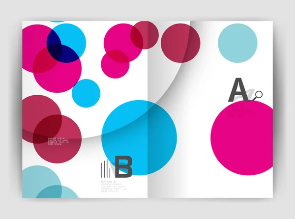 Cercles abstraits, rapport annuel couvre. Modèles de brochure d'entreprise modernes — Image vectorielle