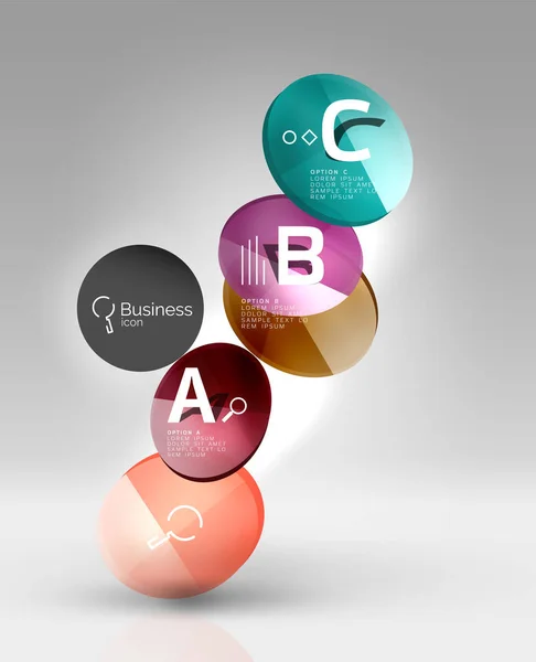 Glass circles banner — Stock Vector