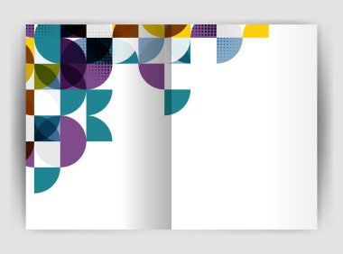 Soyut daire tasarım iş yıllık rapor yazdırma şablonu