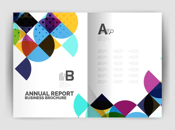 抽象的なサークル デザイン ビジネス年次報告書印刷テンプレート — ストックベクタ