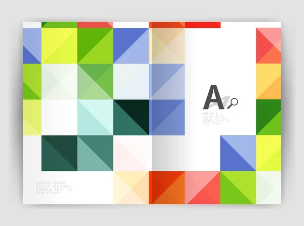 Sfondo astratto minimalista quadrato vettoriale, modello di stampa brochure aziendale a4 — Vettoriale Stock