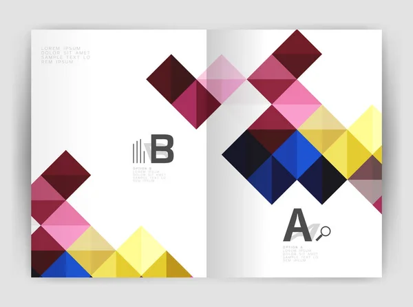 Vektor quadratischen minimalistischen abstrakten Hintergrund, Druckvorlage Business Broschüre a4 — Stockvektor