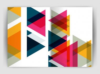 Vektör üçgen iş yıllık raporu kapak yazdırma şablonu