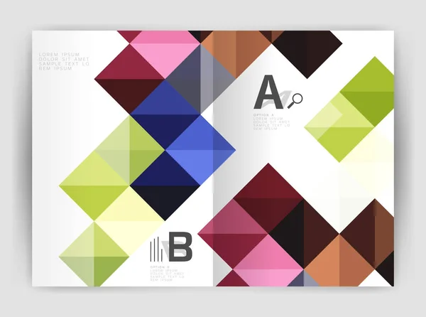Fyrkantig årsredovisning broschyr a4 skriva ut mall — Stock vektor