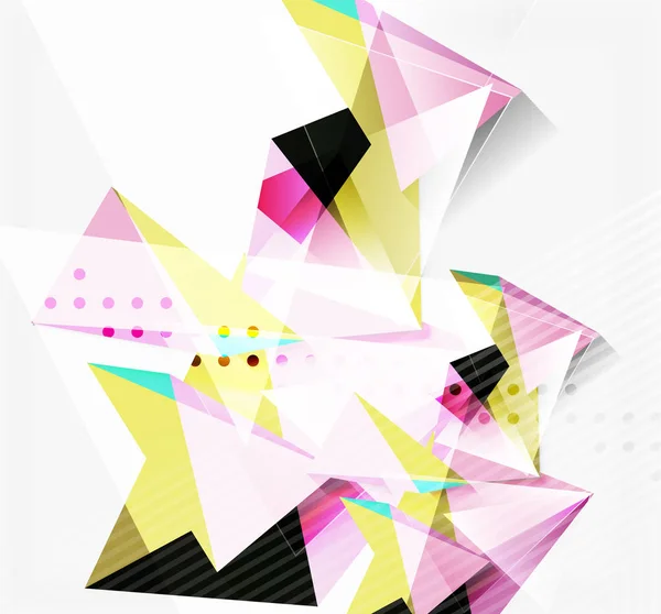 3D Dreiecke und Pyramiden, abstrakter geometrischer Vektor — Stockvektor