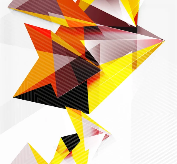 3D driehoeken en piramides, abstracte geometrische vector — Stockvector