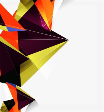 3D üçgenler ve Piramitler, soyut geometrik vektör