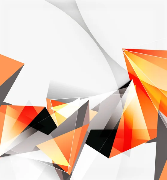 Triângulos 3d e pirâmides, vetor geométrico abstrato — Vetor de Stock
