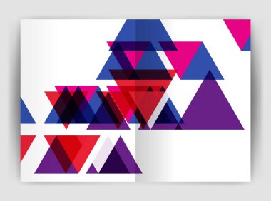 Vektör üçgen iş yıllık raporu kapak yazdırma şablonu