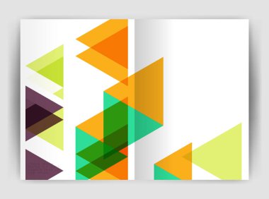 Vektör üçgen iş yıllık raporu kapak yazdırma şablonu