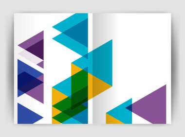 Vektör üçgen iş yıllık raporu kapak yazdırma şablonu